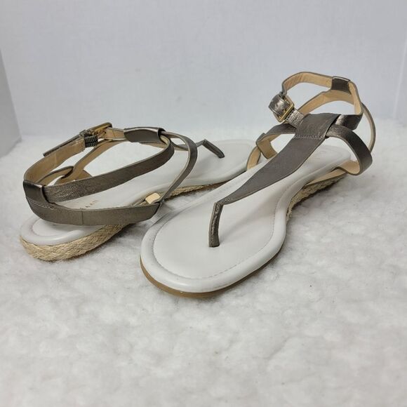 Cole Haan Grove Women's Size 9 B Thong Sandal Gunsmoke Leather N6357 - Picture 4 of 8